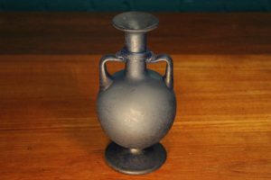 Blue German art glass vase 2