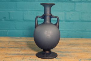 Blue German art glass vase
