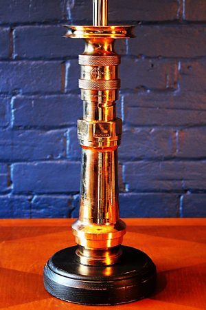 Upcycled recycled bespoke fire brass sprayer branch lamp light 1