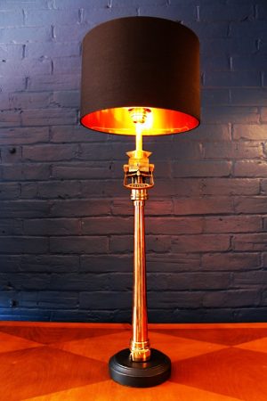 Upcycled recycled bespoke fire copper brass french branch lamp light