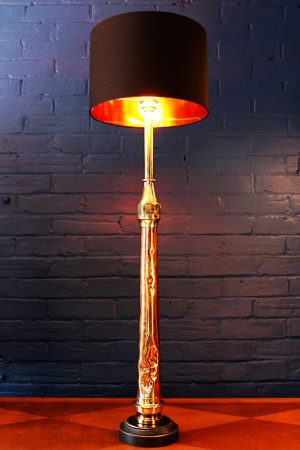 Upcycled recycled bespoke fire tall copper brass branch lamp light