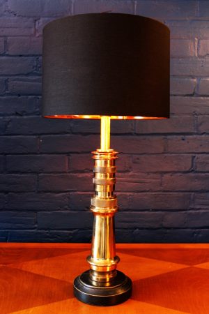 Upcycled recycled bespoke fire brass sprayer branch lamp light 3