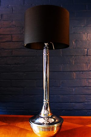 upcycling recycling bespoke chrome ashtray lamp light