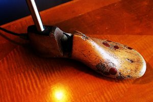 upcycled recycled bespoke wooden shoe last light lamp 3