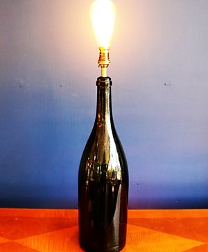 upcycling recycling bespoke green bottle jeraboam lamp light 2