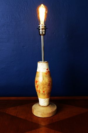 upcycled recycled bespoke vintage wooden skittle nozzle light lamp 2