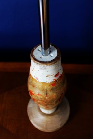 upcycled recycled bespoke vintage wooden skittle nozzle light lamp 3