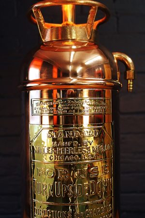 Upcycled recycled bespoke copper brass fire extinguisher lamp light 2