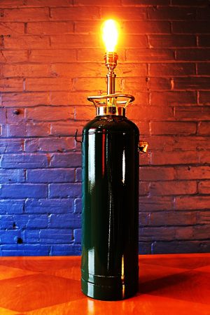 Upcycled recycled bespoke painted fire extinguisher lamp light 2