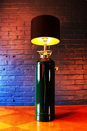 Upcycled recycled bespoke painted fire extinguisher lamp light 1