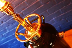 Upcycled recycled bespoke painted fire extinguisher lamp light 4