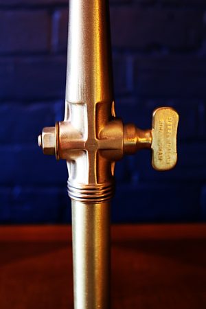 Upcycled recycled bespoke brass beer barrel tap lamp light 16