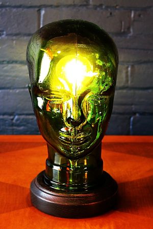 upcycling recycling glass head lamp light 3