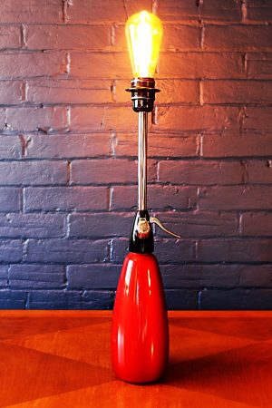 Upcycled recycled bespoke red soda syphon branch lamp light 7
