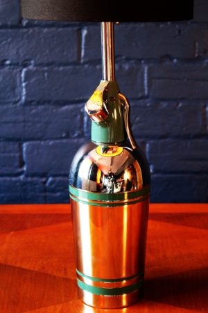 Upcycled recycled bespoke green soda syphon branch lamp light 2