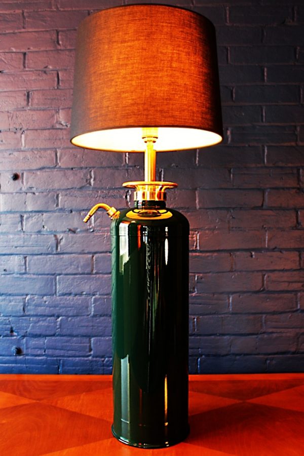Upcycled recycled bespoke painted fire extinguisher lamp light 6