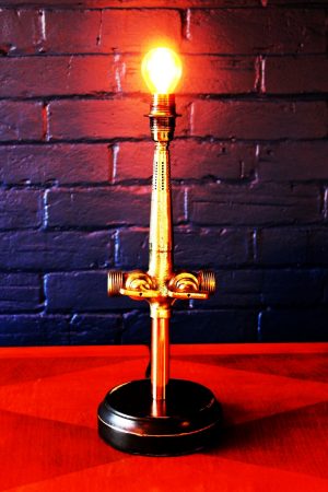 Upcycled recycled bespoke brass beer barrel tap lamp light 8