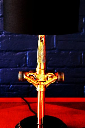 Upcycled recycled bespoke brass beer barrel tap lamp light 10