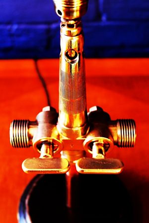 Upcycled recycled bespoke brass beer barrel tap lamp light 12
