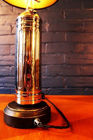 Upcycled recycled bespoke chrome fire extinguisher lamp light 1