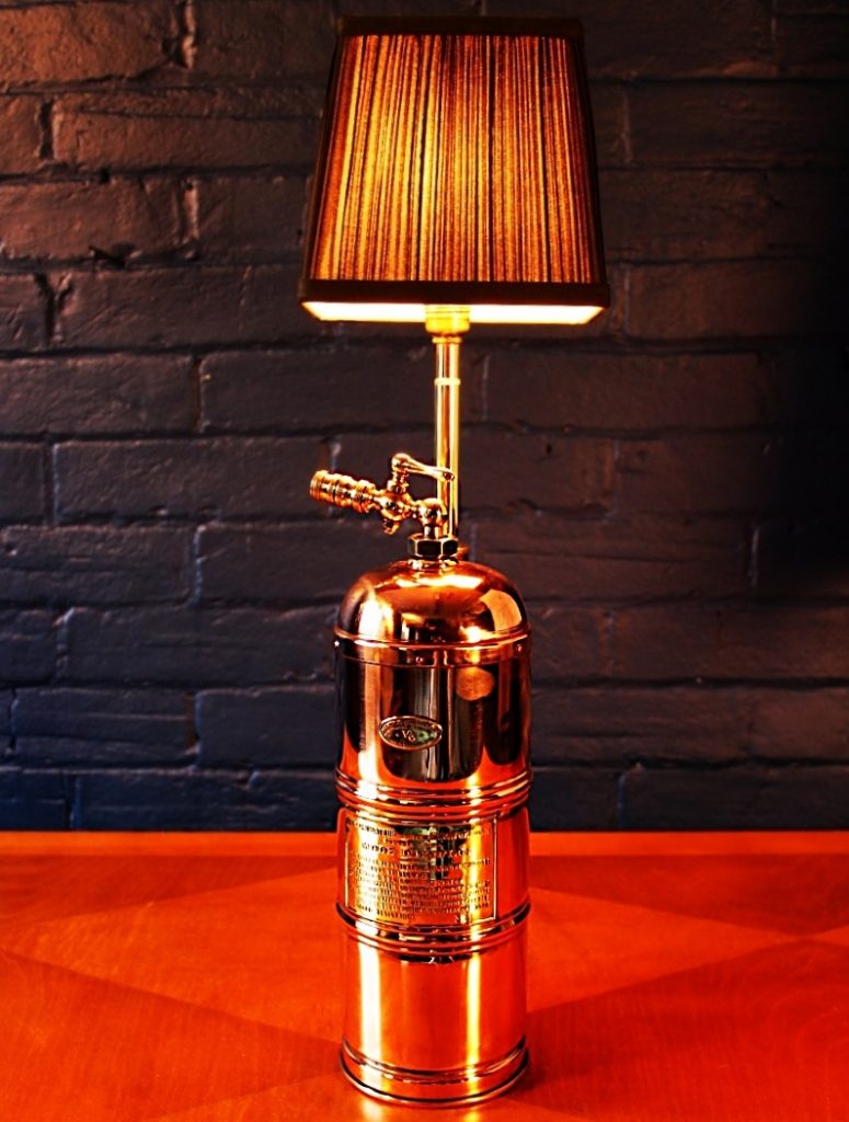 Upcycled recycled bespoke copper brass sprayer lamp light 8