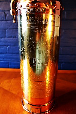 Upcycled recycled bespoke copper brass fire extinguisher lamp light 9