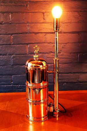 Upcycled recycled bespoke copper brass sprayer lamp light 6