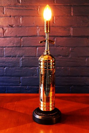 Upcycled recycled bespoke brass fire extinguisher lamp light 9