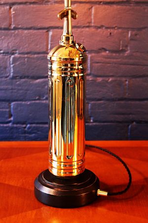 Upcycled recycled bespoke brass fire extinguisher lamp light 7