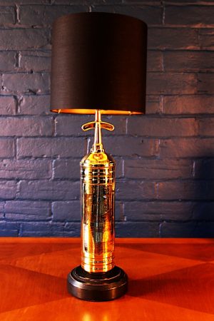 Upcycled recycled bespoke brass fire extinguisher lamp light 5