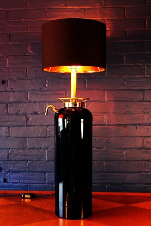 Upcycled recycled bespoke painted Porsche fire extinguisher lamp light 6