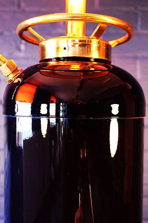 Upcycled recycled bespoke painted Porsche fire extinguisher lamp light 1