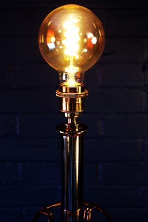 Upcycled recycled bespoke chrome American fire extinguisher lamp light 6