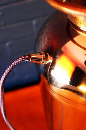 Upcycled recycled bespoke chrome American fire extinguisher lamp light 5