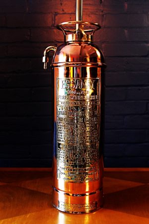 Upcycled recycled copper brass fire extinguisher lamp light 56