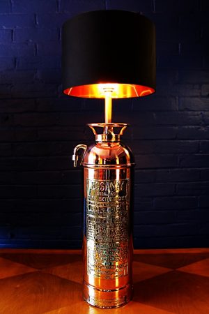 Upcycled recycled copper brass fire extinguisher lamp light 50