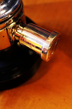 Upcycled recycled brass aluminium London nozzle fire branch table lamp light 14