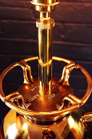 Upcycled recycled brass fire extinguisher table lamp light 5