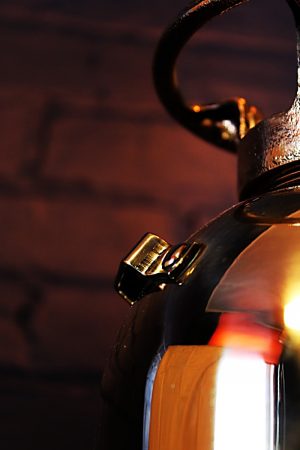 Upcycled recycled brass fire extinguisher table lamp light 10
