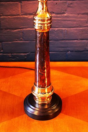 Upcycled recycled antique copper brass fire branch table lamp light 2