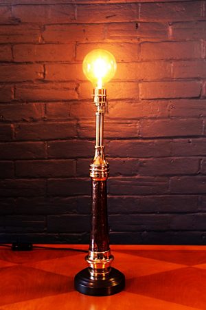 Upcycled recycled antique copper brass fire branch table lamp light 3