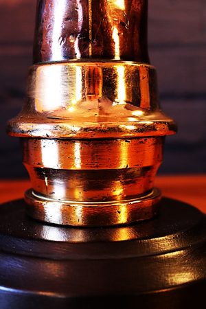 Upcycled recycled antique copper brass fire branch table lamp light 5