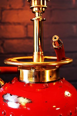 Upcycled recycled vintage red fire extinguisher table lamp light 2