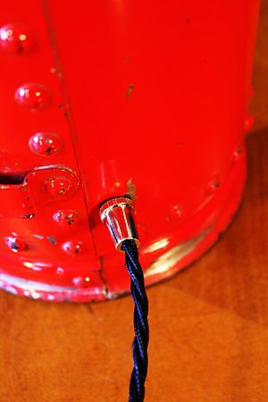 Upcycled recycled vintage red fire extinguisher table lamp light 6