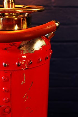 Upcycled recycled vintage red fire extinguisher table lamp light 7