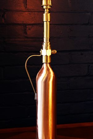 Upcycled recycled brass copper fire extinguisher table lamp light 35