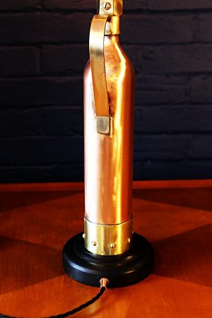 Upcycled recycled brass copper fire extinguisher table lamp light 38