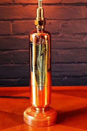 Upcycled recycled brass copper fire extinguisher table lamp light 41