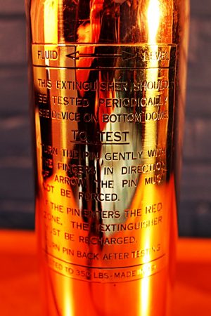 Upcycled recycled brass copper fire extinguisher table lamp light 44