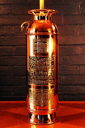 Upcycled recycled brass copper fire extinguisher table lamp light 50